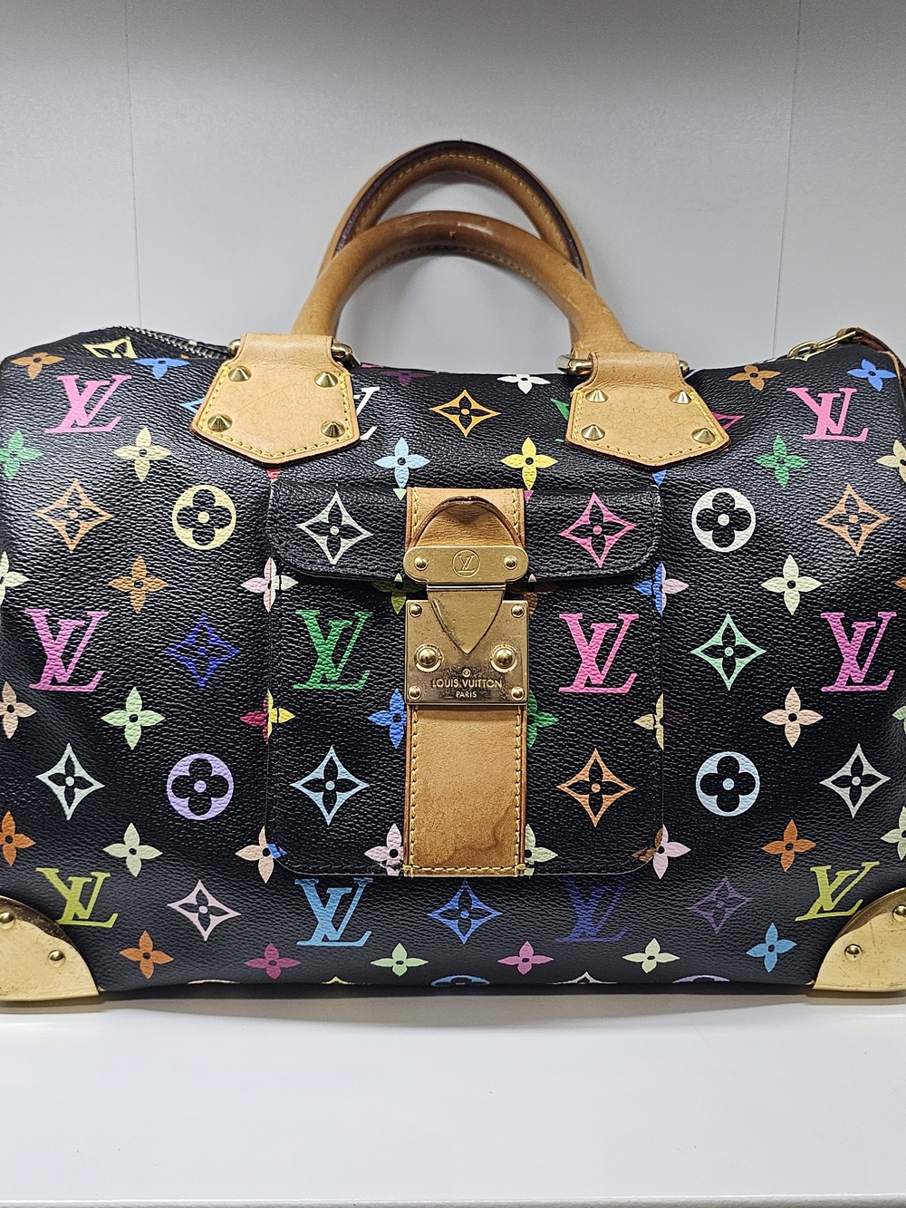 Louis Vuitton Multicolor Monogram Black Speedy Bag
